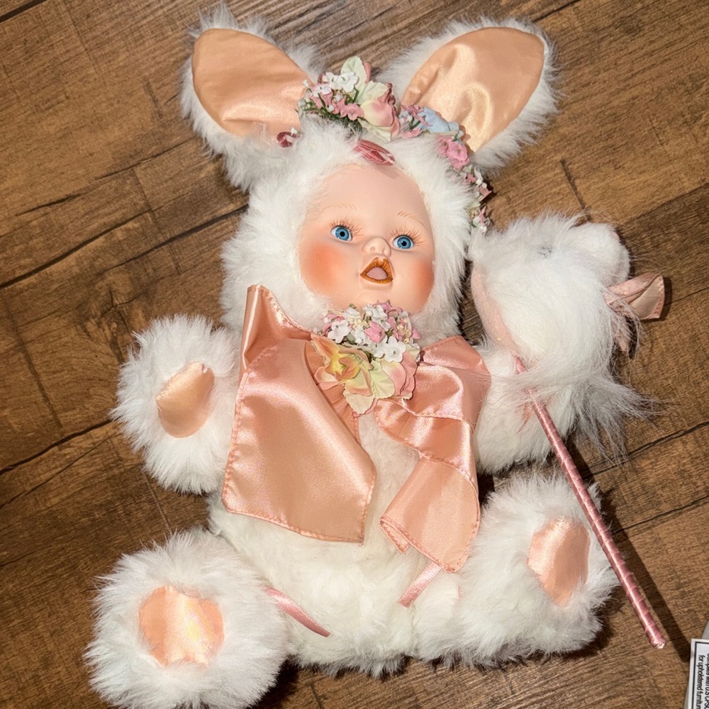 Adorable Vintage Porcelain face bunny doll
